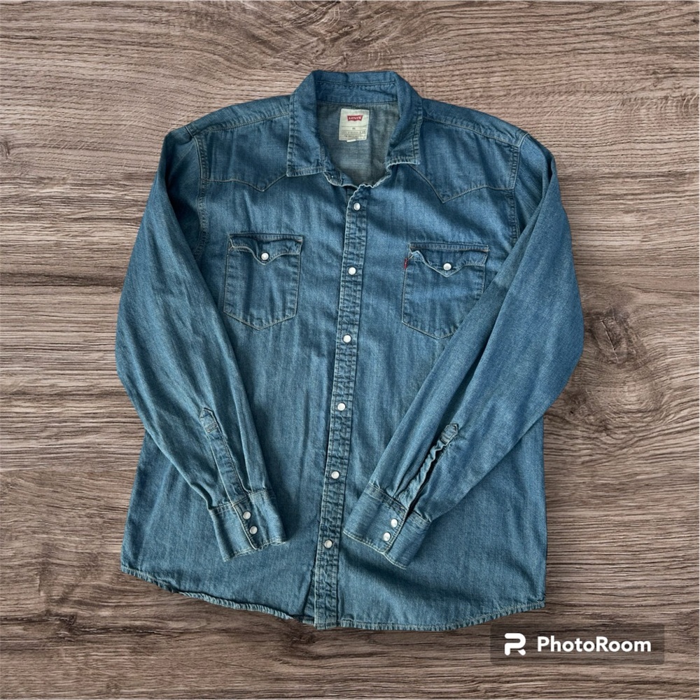 Levi’s CLASSIC STANDARD FIT WESTERN SHIRT Men’s Button Down Denim Shirt Size XXL